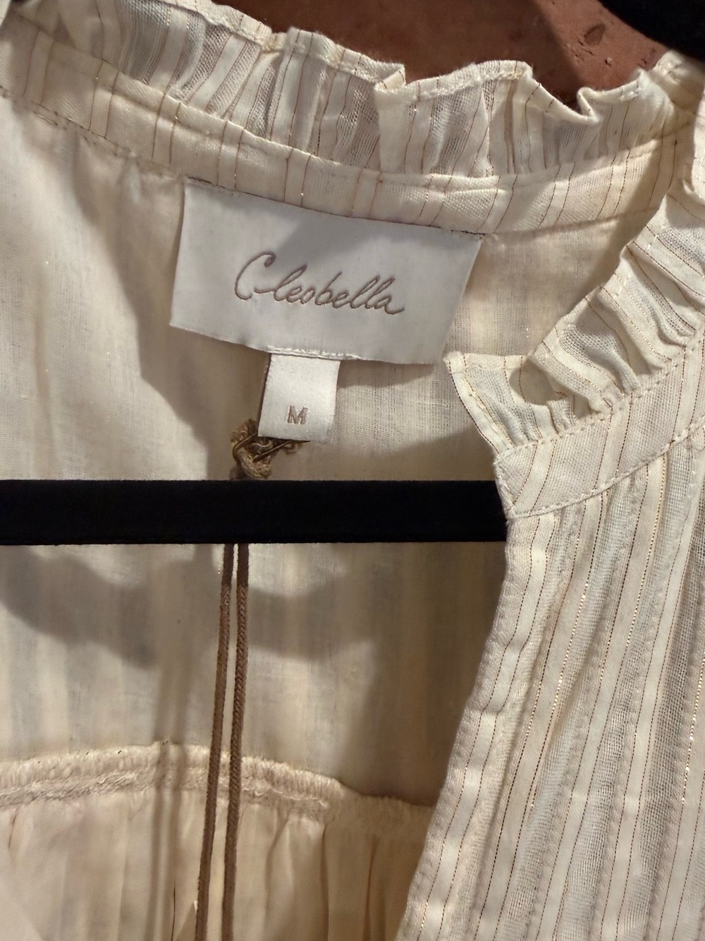 Cleobella Celine Cream Button-Front Ruffle Mini Dress - Picture 7 of 10